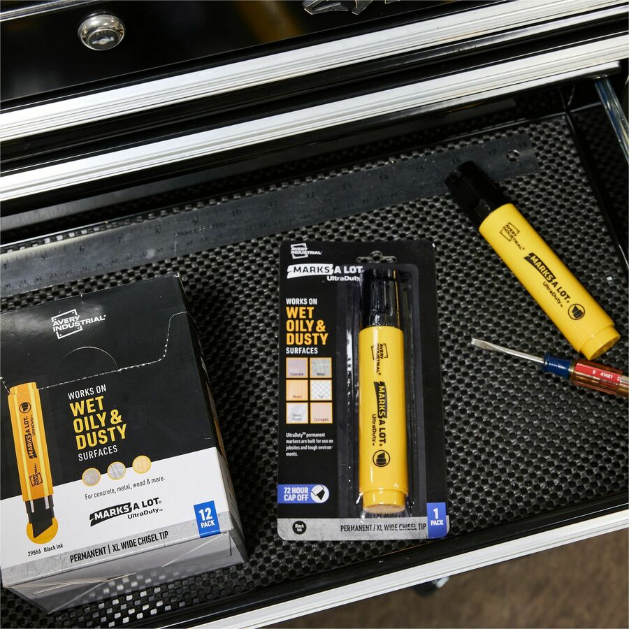 Image of Avery® Markers,Permanent,Industrial,Chisel,0.18mm,1/PK,Black