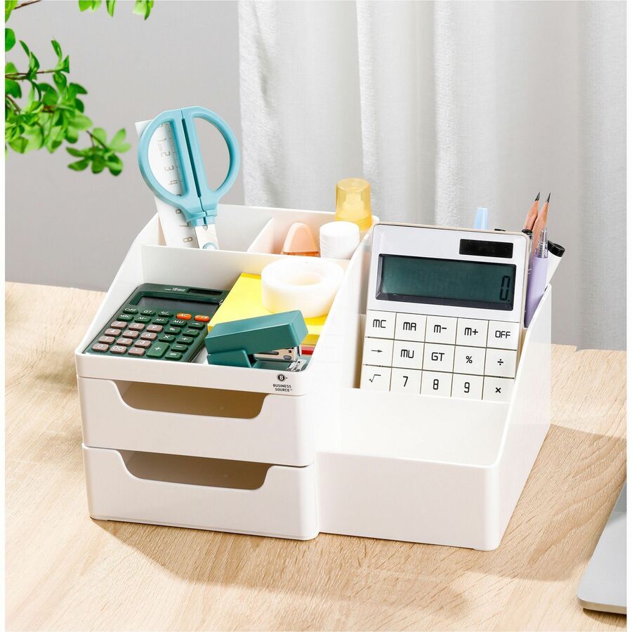 Image of Business Source Desktop Organizer,w/Drawers,ABS,10-7/10"x7-3/5"x5-7/10",WE