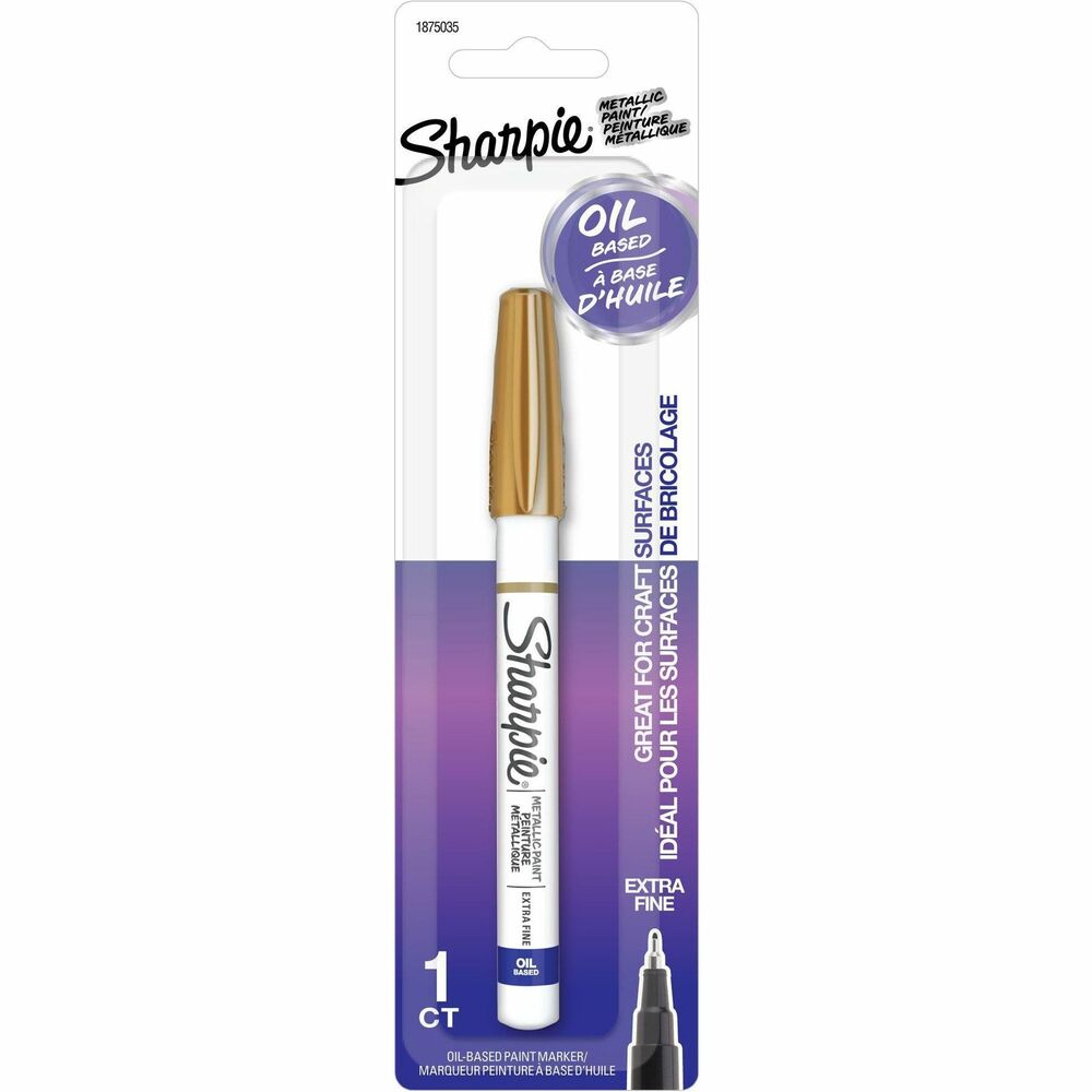 Image of Newell Brands Sharpie Paint Marker, Oil-Based, Extra-Fine Point, Gold