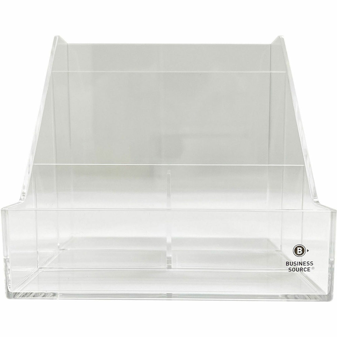 Image of Business Source Desktop Organizer,4Comprtmnt,Acrylic,5-3/5"x5-3/5"x5-1/2",CL