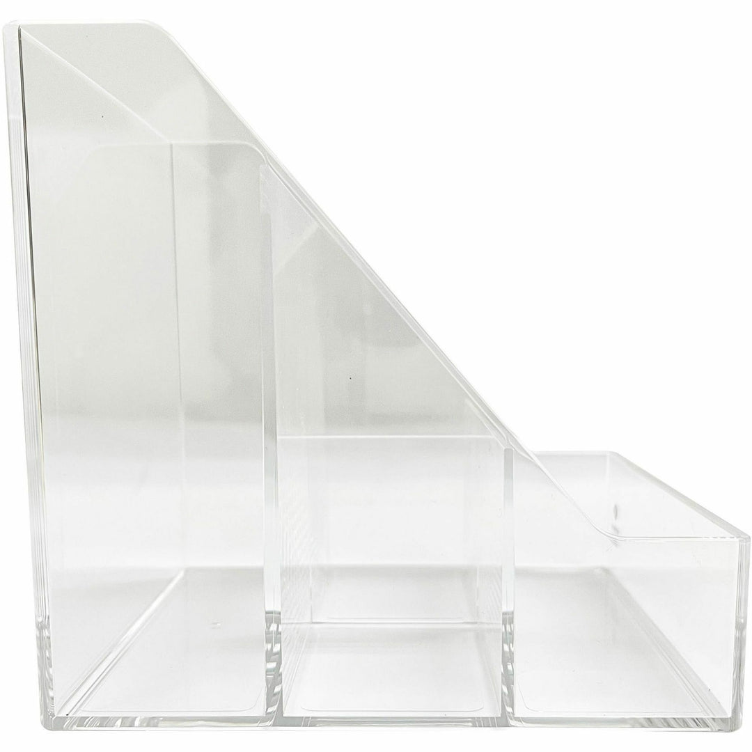 Image of Business Source Desktop Organizer,4Comprtmnt,Acrylic,5-3/5"x5-3/5"x5-1/2",CL