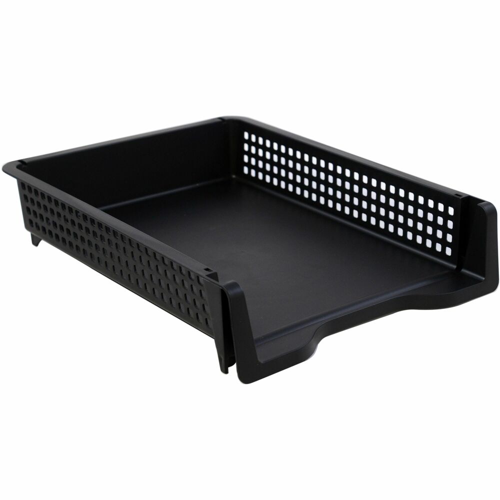 Image of Business Source Letter Tray,Stackable,Front-Loading,BK