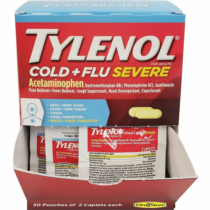 Image of Tylenol 64568 Cold & Flu Severe Single-Dose Packets
