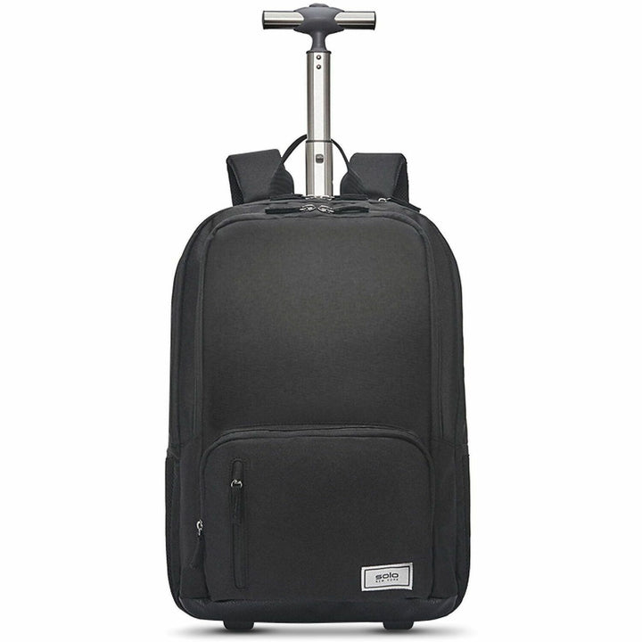 Image of Solo Bleecker Recycled Rolling Backpack, Fits Devices Up to 15.6", 12.5 x 8 x 19, Dark Gray