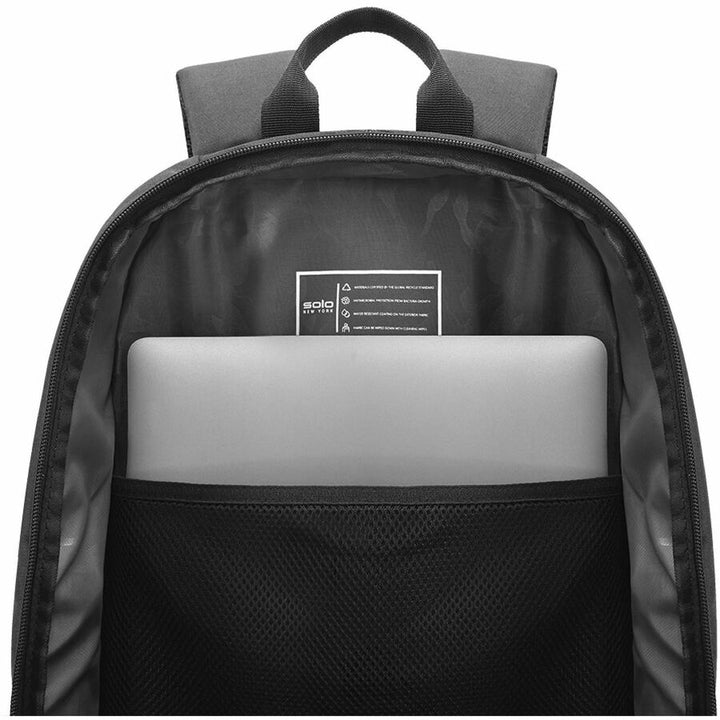 Image of Solo Bleecker Recycled Rolling Backpack, Fits Devices Up to 15.6", 12.5 x 8 x 19, Dark Gray