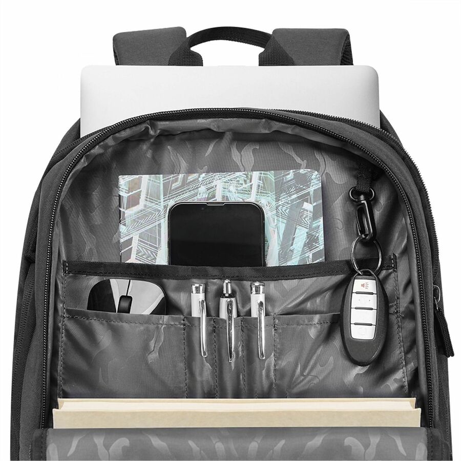 Image of Solo Bleecker Recycled Rolling Backpack, Fits Devices Up to 15.6", 12.5 x 8 x 19, Dark Gray