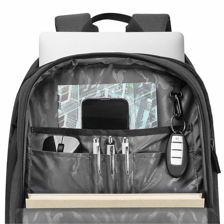 Image of Solo Bleecker Recycled Rolling Backpack, Fits Devices Up to 15.6", 12.5 x 8 x 19, Dark Gray