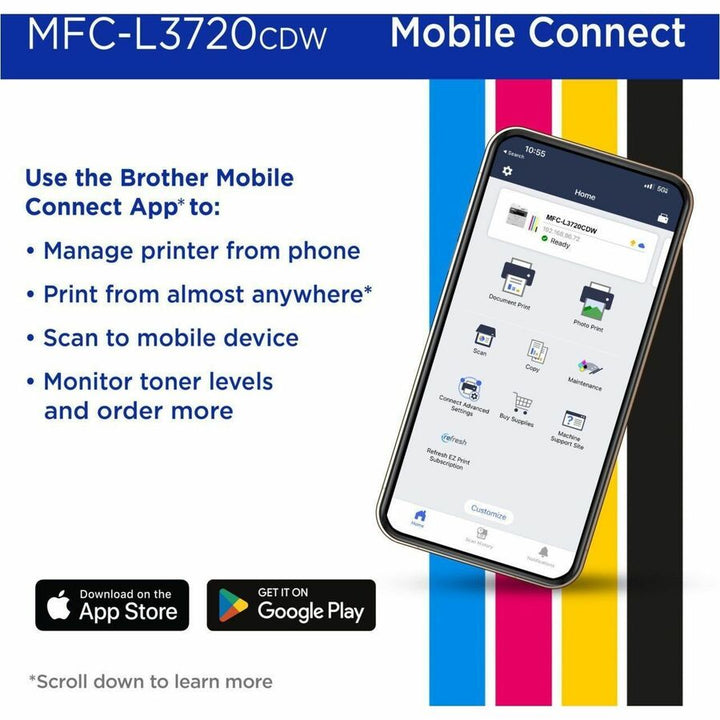 Image of Brother MFC-L3720CDW Wireless Digital Colour All-in-One Printer with Copy, Scan and Fax, Duplex and Mobile Printing