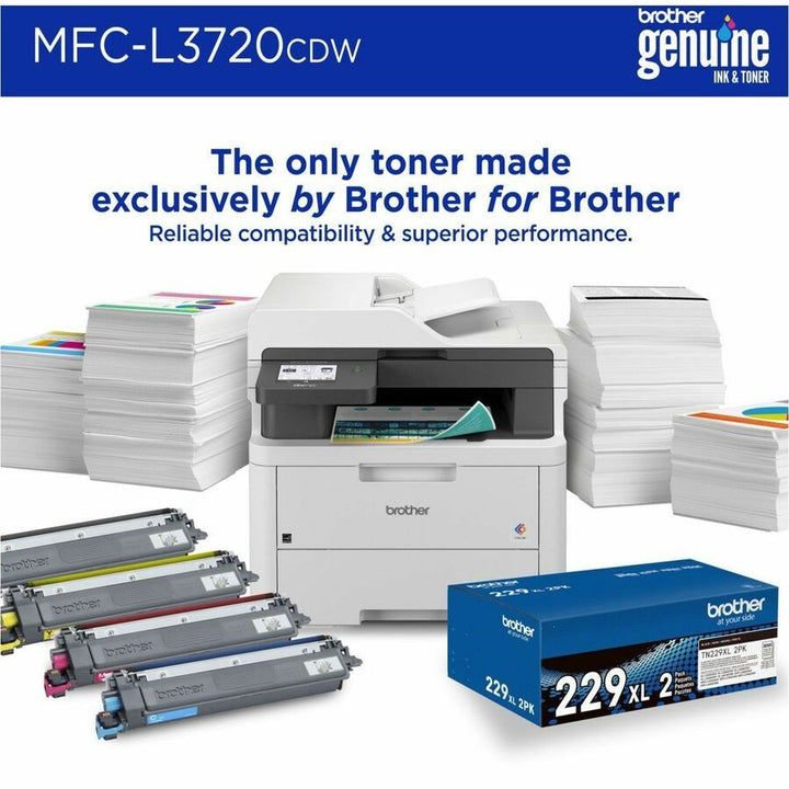 Image of Brother MFC-L3720CDW Wireless Digital Colour All-in-One Printer with Copy, Scan and Fax, Duplex and Mobile Printing