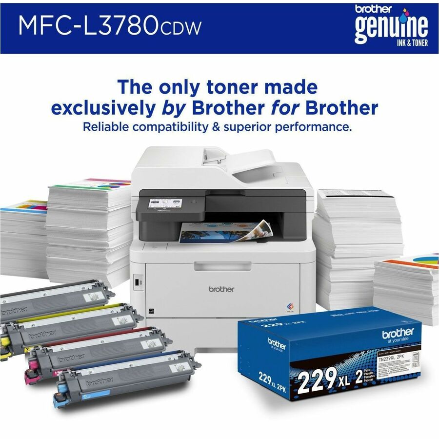 Image of Brother Printer,Copy/Scan/Fax,31ppm,18-1/5"x16-1/10"x15-4/5",WE