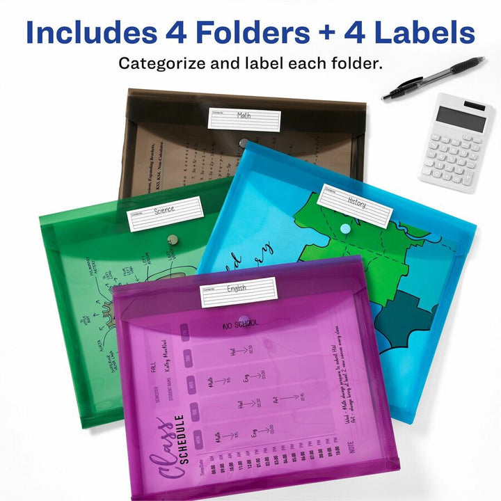 Image of Avery® Document Holder,Poly,450-SHT Cap,Letter/A4-Size,4/PK,AST