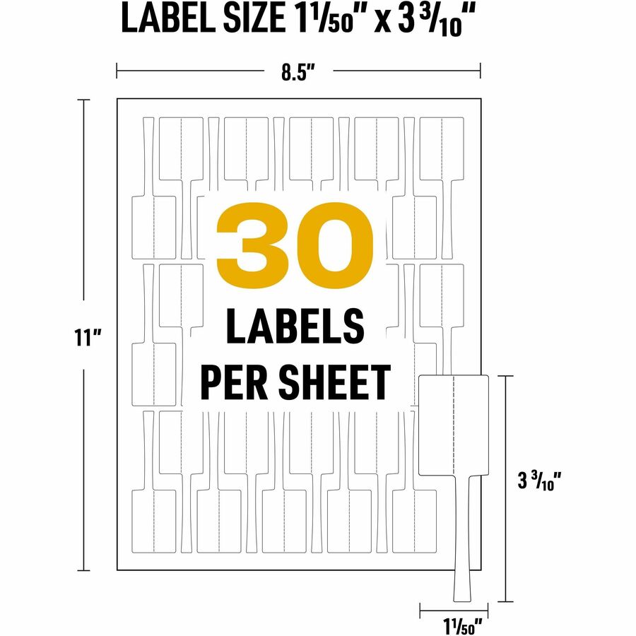 Image of Avery® Labels,f/Cables,P-Style,Laser/Inkjet,1.02"x3.3",300/PK,WE