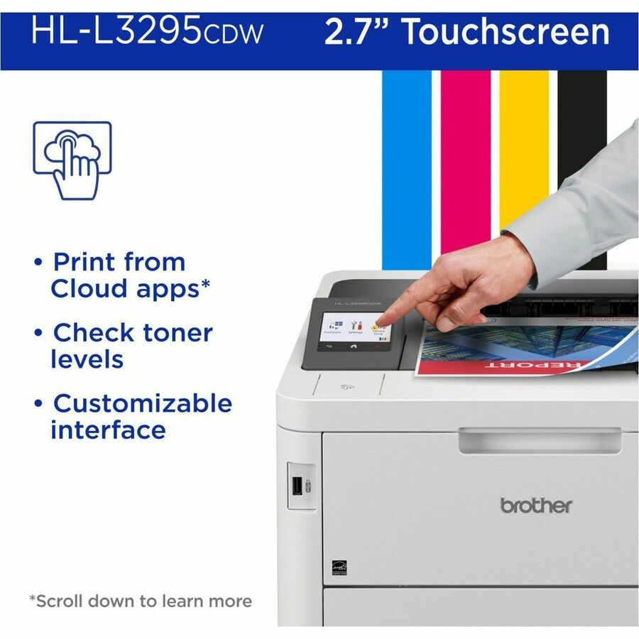 Image of Brother HL-L3295CDW Wireless Compact Digital Color Printer