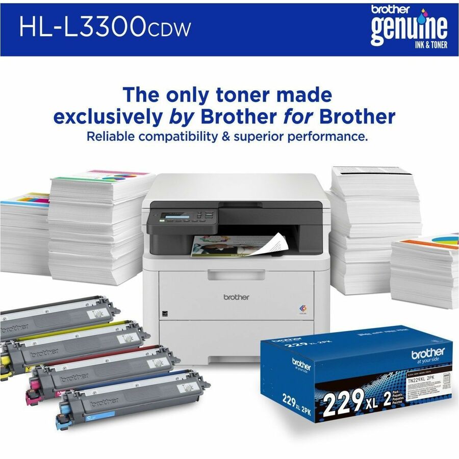 Image of Brother HL-L3300CDW Wireless Digital Color Multi-Function Printer, For Plain Paper Print, 1 Each