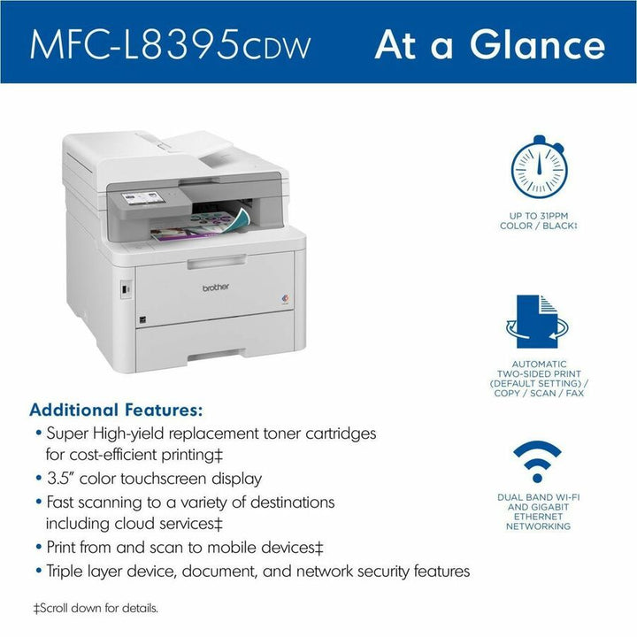 Image of Brother Workhorse MFC-L8395CDW Wireless Digital Color All-in-One Printer
