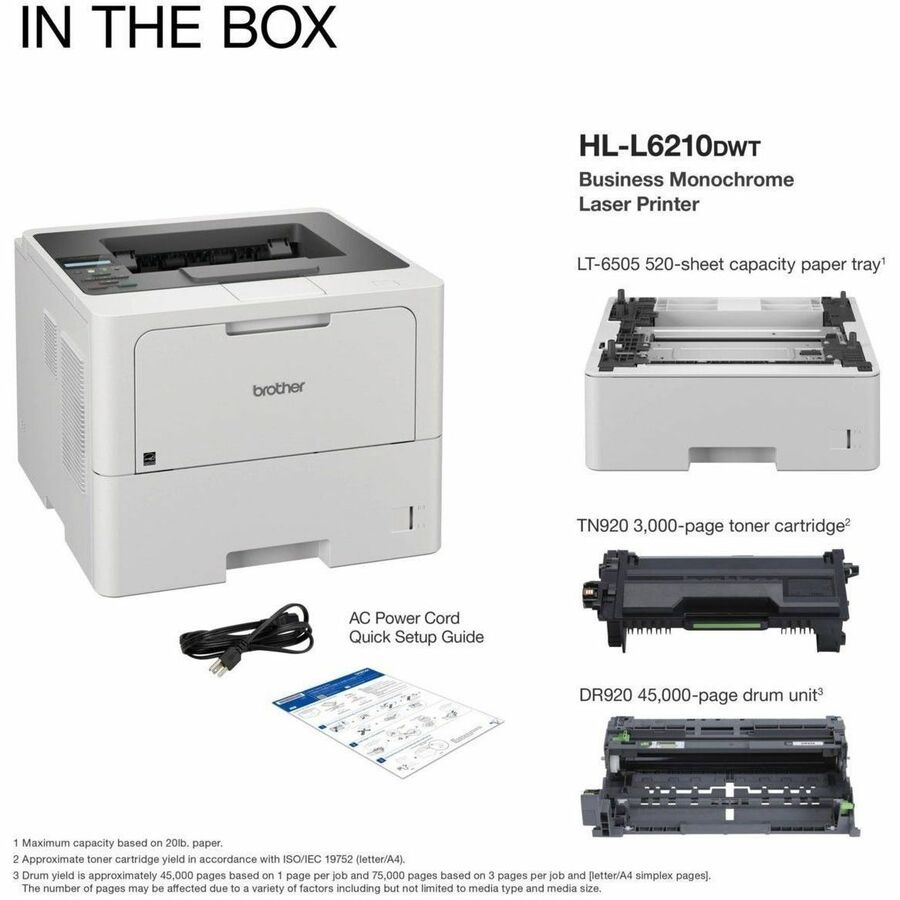 Image of Brother HL-L6210DWT Business Monochrome Laser Printer