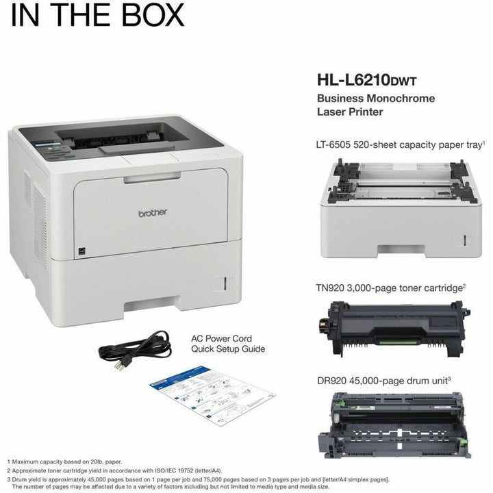 Image of Brother HL-L6210DWT Business Monochrome Laser Printer