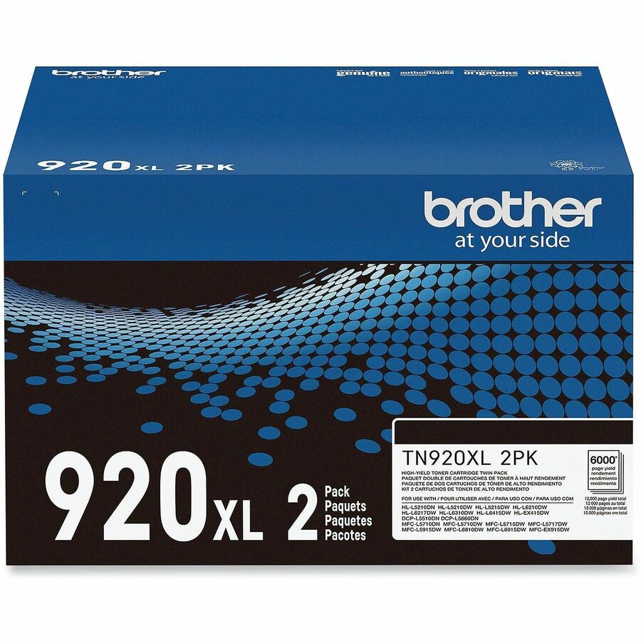 Image of Brother TN920XL2PK High-yield Toner Cartridge Twin Pack, 6000 Pages, 1 Each