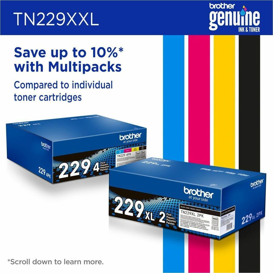 Image of Brother TN229XXLBK Super High-yield Black Toner Cartridge, 4500 Pages, 1 Each