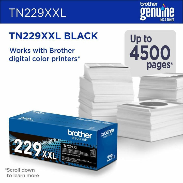 Image of Brother TN229XXLBK Super High-yield Black Toner Cartridge, 4500 Pages, 1 Each