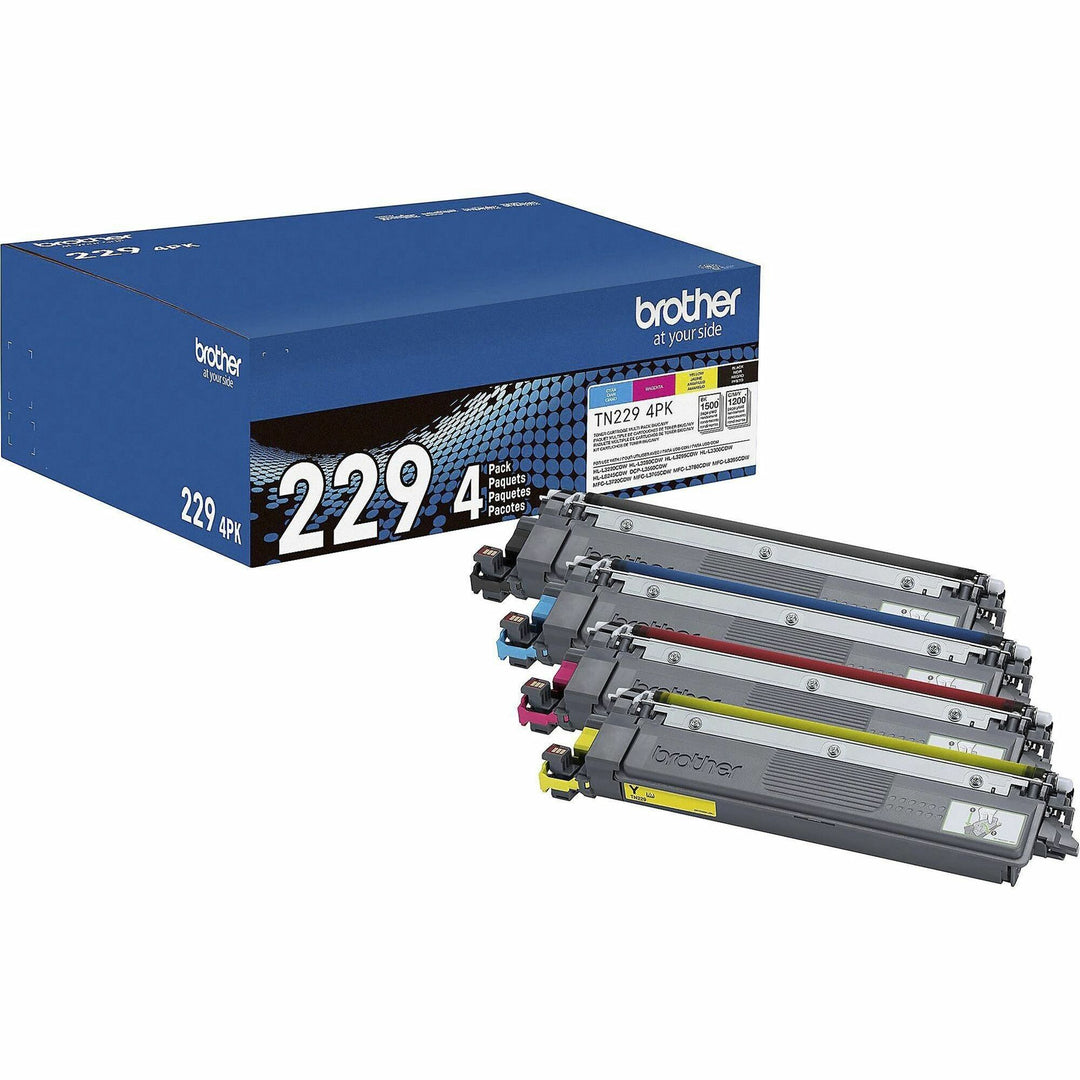 Image of Brother TN2294PK Standard Yield Toner Cartridge 4-pack, 1500 Pages, Black, 1200 Pages Cyan, Magenta, Yellow, 4 / Pack