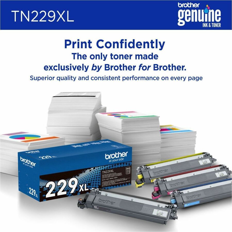 Image of Brother TN229XLY High-yield Yellow Toner Cartridge, 2300 Pages, 1 Each