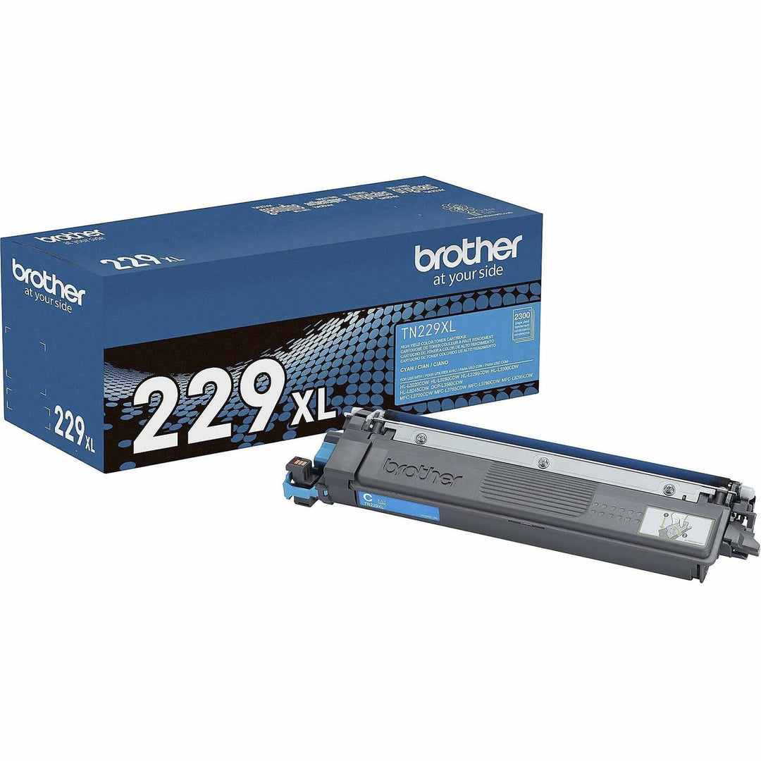 Image of Brother TN229XLC High-yield Cyan Toner Cartridge, 2300 Pages Cyan, 1 Each