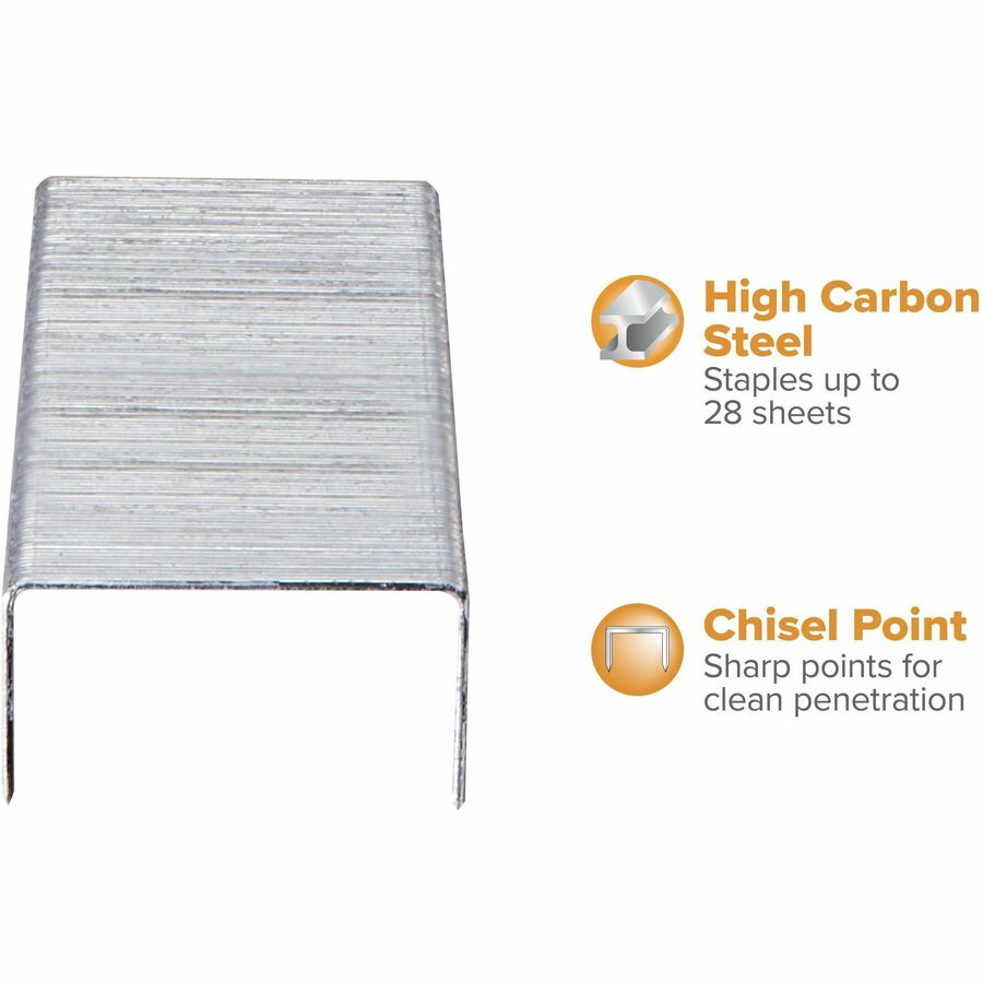 Image of Bostitch 1901 Accentra PaperPro Full Strip Standard Staples, Standard, 1/4", 1/4" Leg, 1/2" Crown, Silver, 210 Per Strip, 5000 / Box