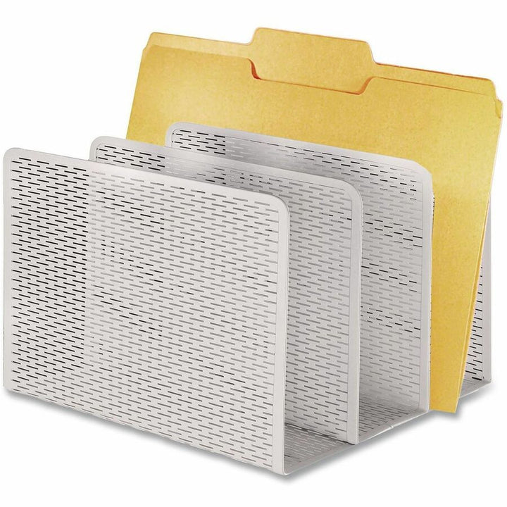 Image of Artistic® Urban Collection Punched Metal File Sorter, 3 Sections, Letter Size Files, 8" X 8" X 7.25", White