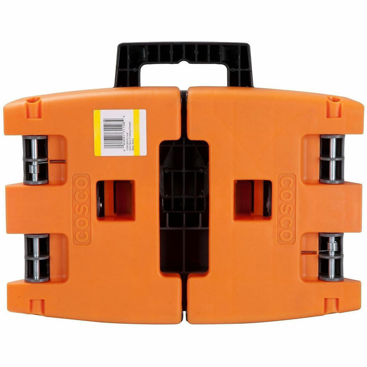 Image of Cosco® Folding Step Stool, 1-Step, 300 Lb Capacity, 8.5" Working Height, Orange/gray