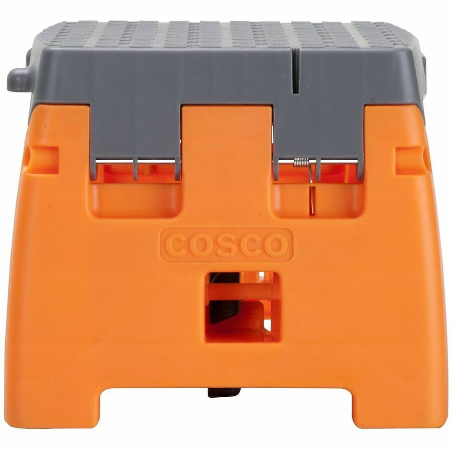 Image of Cosco® Folding Step Stool, 1-Step, 300 Lb Capacity, 8.5" Working Height, Orange/gray