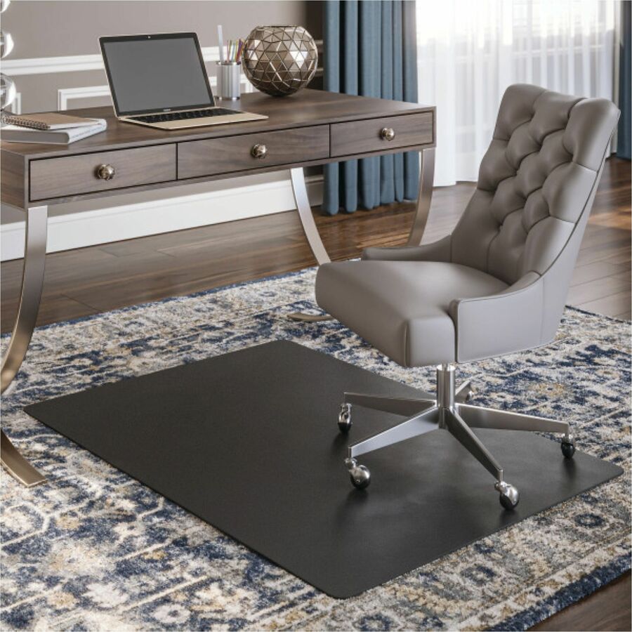 Image of deflecto® Supermat Frequent Use Chair Mat For Medium Pile Carpet, 45 X 53, Rectangular, Black