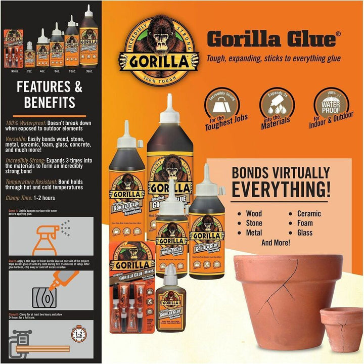 Image of Gorilla® Original Formula Glue, 4 oz, Dries Light Brown
