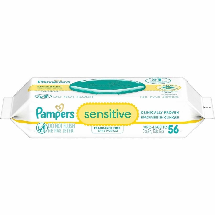 Image of Pampers 87076 Baby Wipes Sensitive, White, 56 / Pack