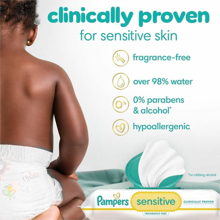 Image of Pampers 87076 Baby Wipes Sensitive, White, 56 / Pack
