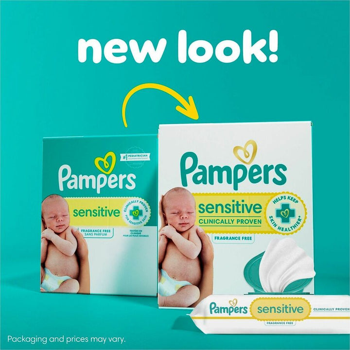 Image of Pampers 87076 Baby Wipes Sensitive, White, 56 / Pack