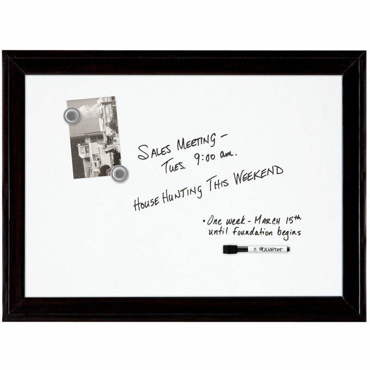 Image of Quartet® Home Decor Magnetic Dry Erase Board, 23" x 17", White Surface, Black Wood Frame