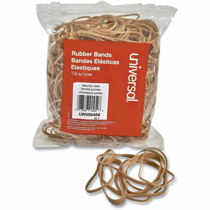 Image of Universal UNV00454 Standard Rubber Bands, Size: #54, Assorted, Elastic, Rubber, Beige, 1 Pack
