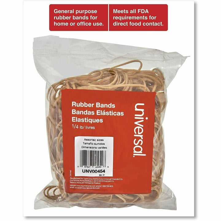 Image of Universal UNV00454 Standard Rubber Bands, Size: #54, Assorted, Elastic, Rubber, Beige, 1 Pack