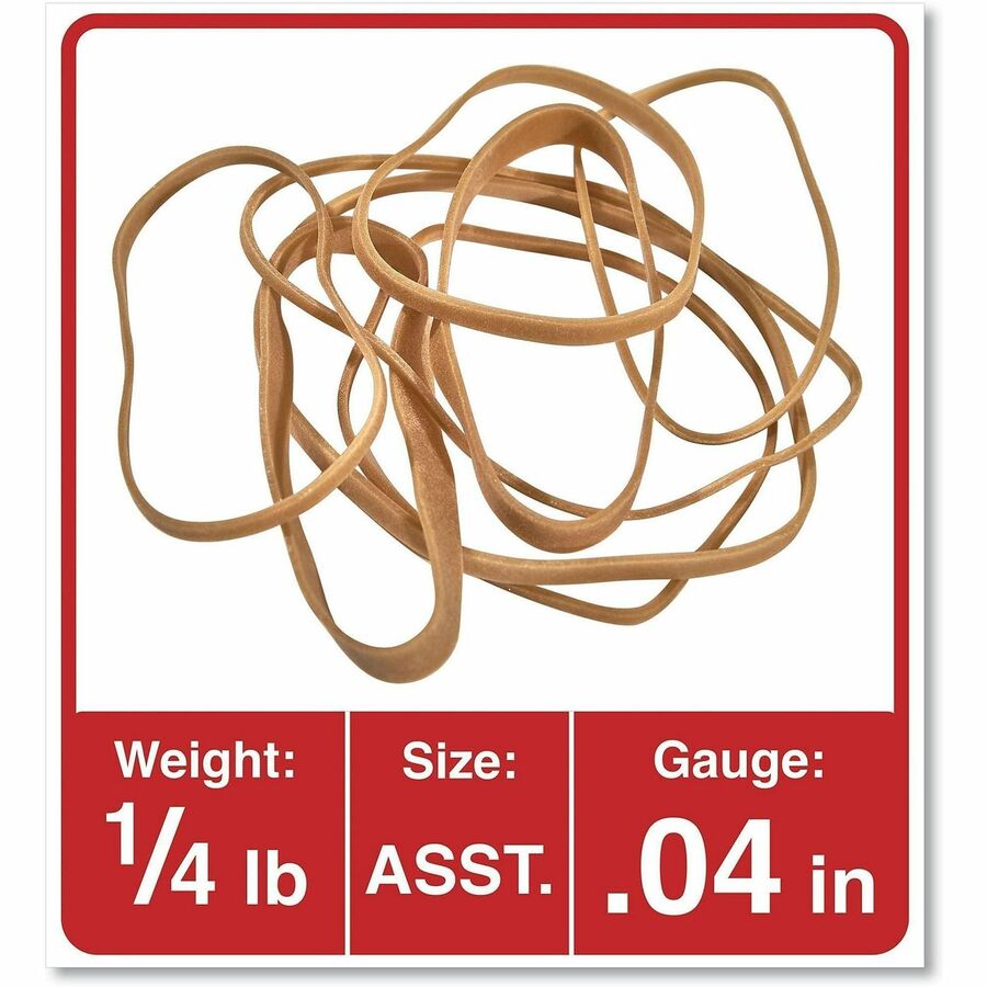 Image of Universal UNV00454 Standard Rubber Bands, Size: #54, Assorted, Elastic, Rubber, Beige, 1 Pack