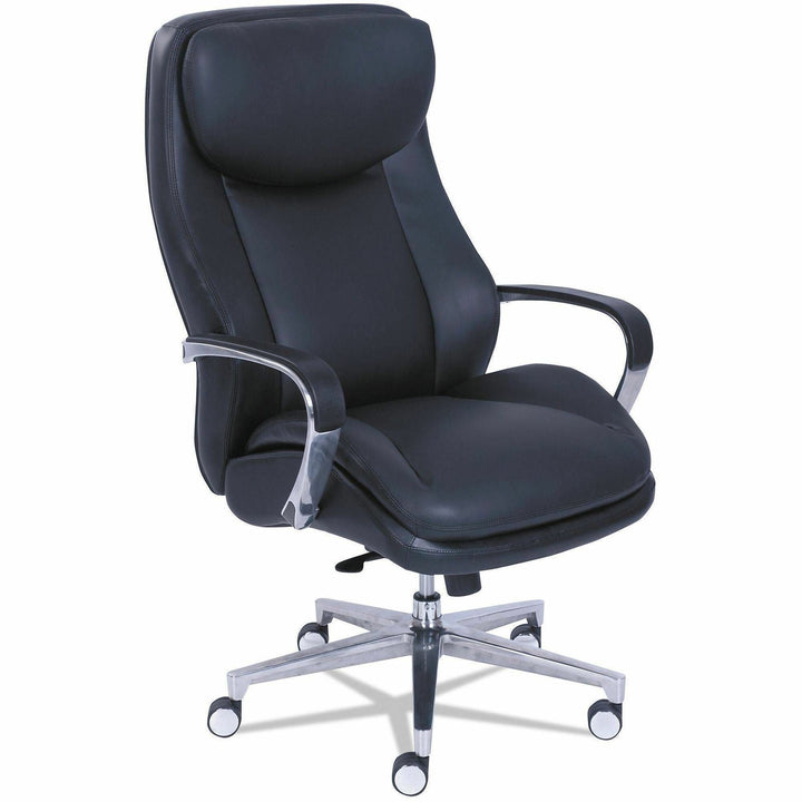 Image of La-Z-Boy® Commercial 2000 Big/tall Executive Chair, Supports Up To 400 Lb, 20.5" To 23.5" Seat Height, Black Seat/back, Silver Base