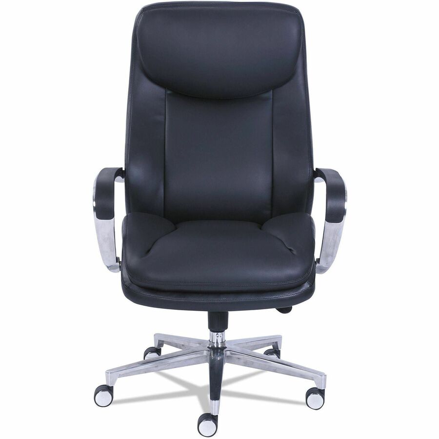 Image of La-Z-Boy® Commercial 2000 Big/tall Executive Chair, Supports Up To 400 Lb, 20.5" To 23.5" Seat Height, Black Seat/back, Silver Base