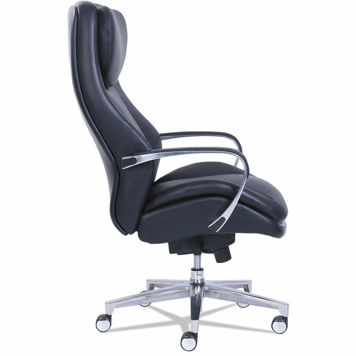 Image of La-Z-Boy® Commercial 2000 Big/tall Executive Chair, Supports Up To 400 Lb, 20.5" To 23.5" Seat Height, Black Seat/back, Silver Base