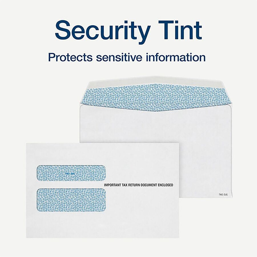 Image of Adams® W-2 Gummed Seal Double-Window Envelopes, Commercial Flap, Gummed Closure, 5.63 x 9, White, 24/Pack