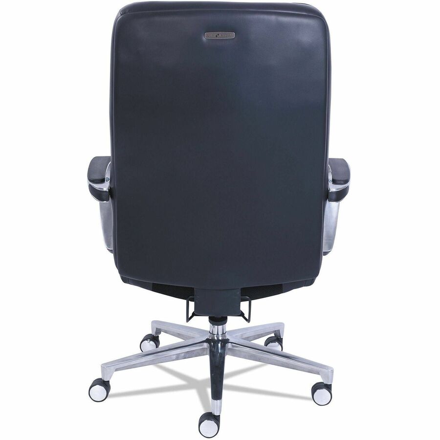 Image of La-Z-Boy® Commercial 2000 Big/tall Executive Chair, Lumbar, Supports 400 Lb, 20.25" To 23.25" Seat Height, Black Seat/back, Silver Base