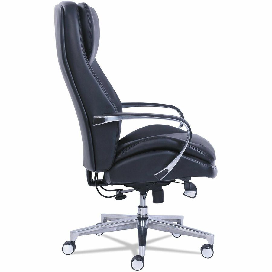 Image of La-Z-Boy® Commercial 2000 Big/tall Executive Chair, Lumbar, Supports 400 Lb, 20.25" To 23.25" Seat Height, Black Seat/back, Silver Base