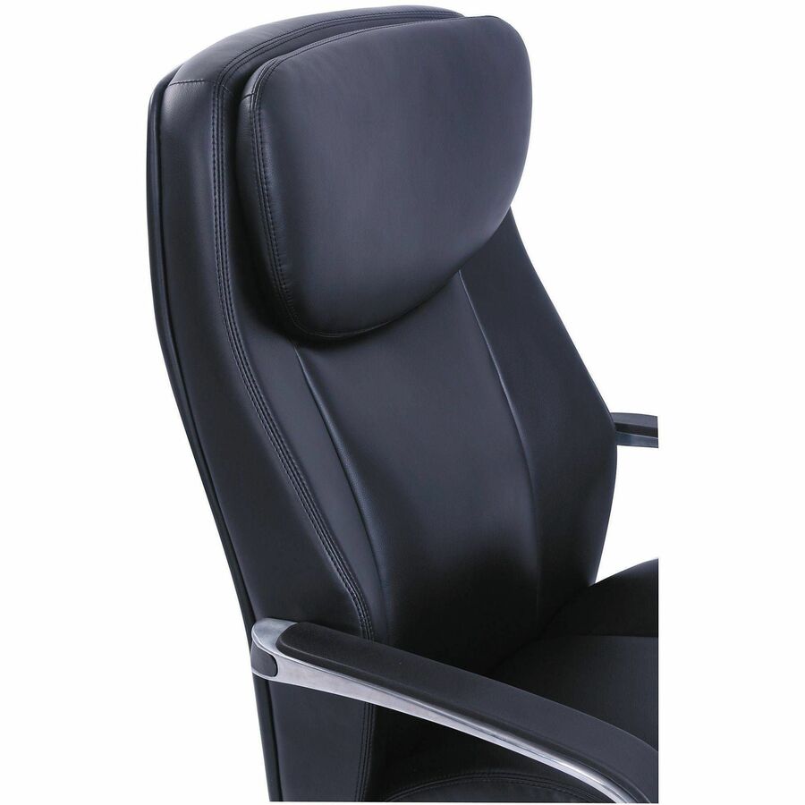 Image of La-Z-Boy® Commercial 2000 Big/tall Executive Chair, Lumbar, Supports 400 Lb, 20.25" To 23.25" Seat Height, Black Seat/back, Silver Base