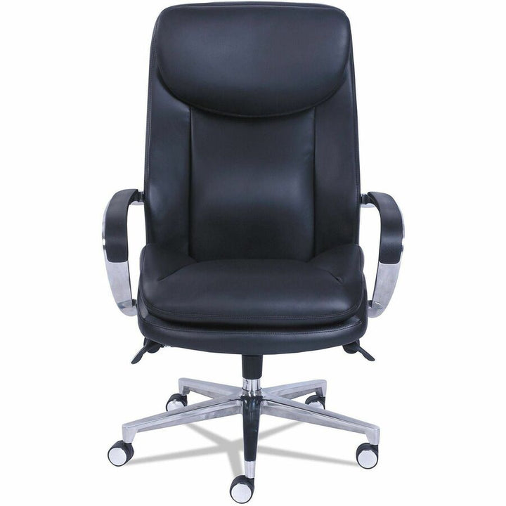 Image of La-Z-Boy® Commercial 2000 Big/tall Executive Chair, Lumbar, Supports 400 Lb, 20.25" To 23.25" Seat Height, Black Seat/back, Silver Base