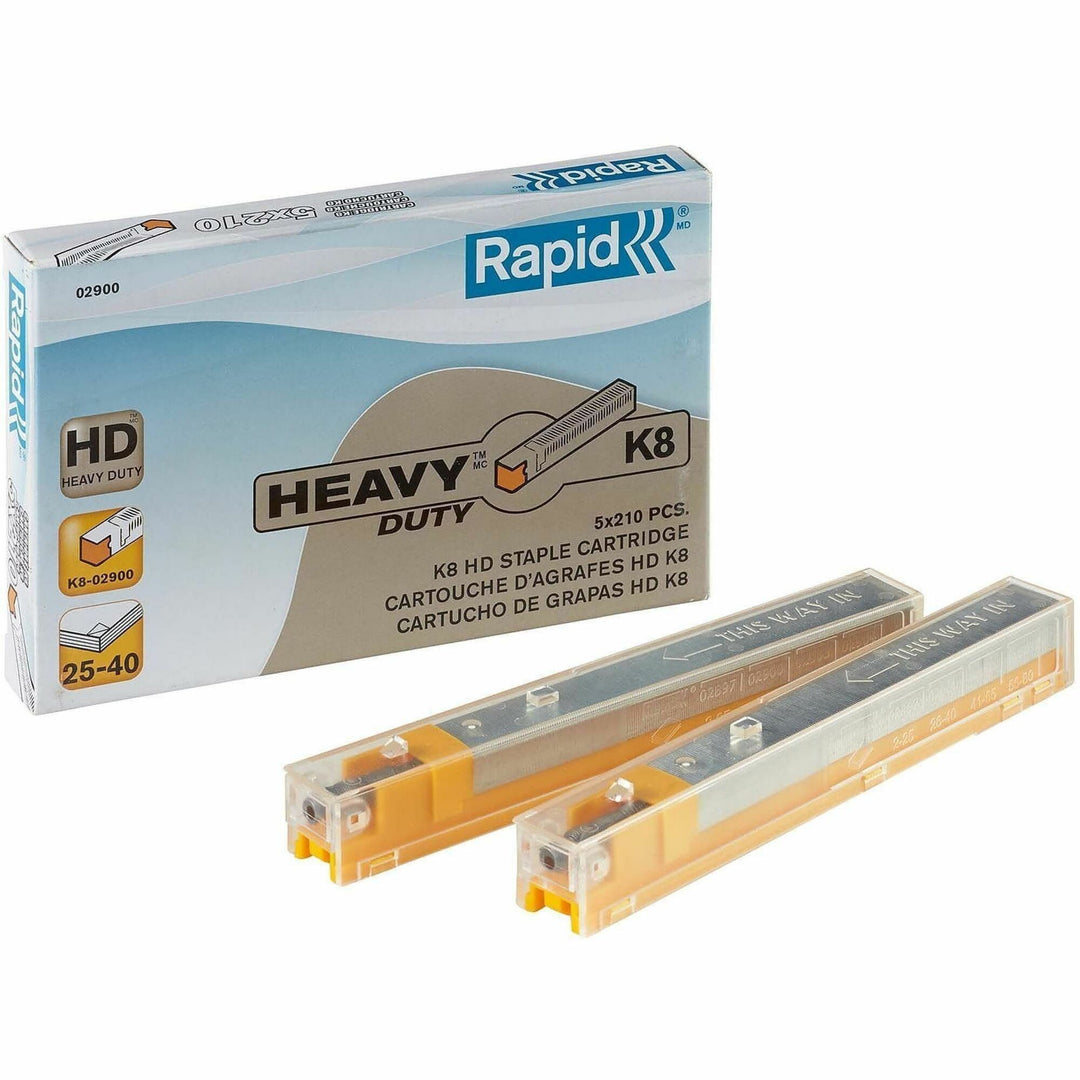 Image of Rapid 02900 Cartridge Stapler Staple Cartridge, K8 Yellow, Heavy Duty, 5/16" Leg, Holds 40 Sheet(s), for Paper, Yellow, 1050 / Box
