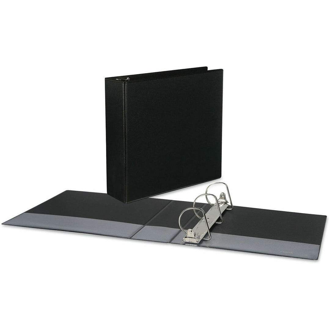 Image of Universal® Slant D-Ring View Binder, 3 Rings, 3" Capacity, 11 x 8.5, Black
